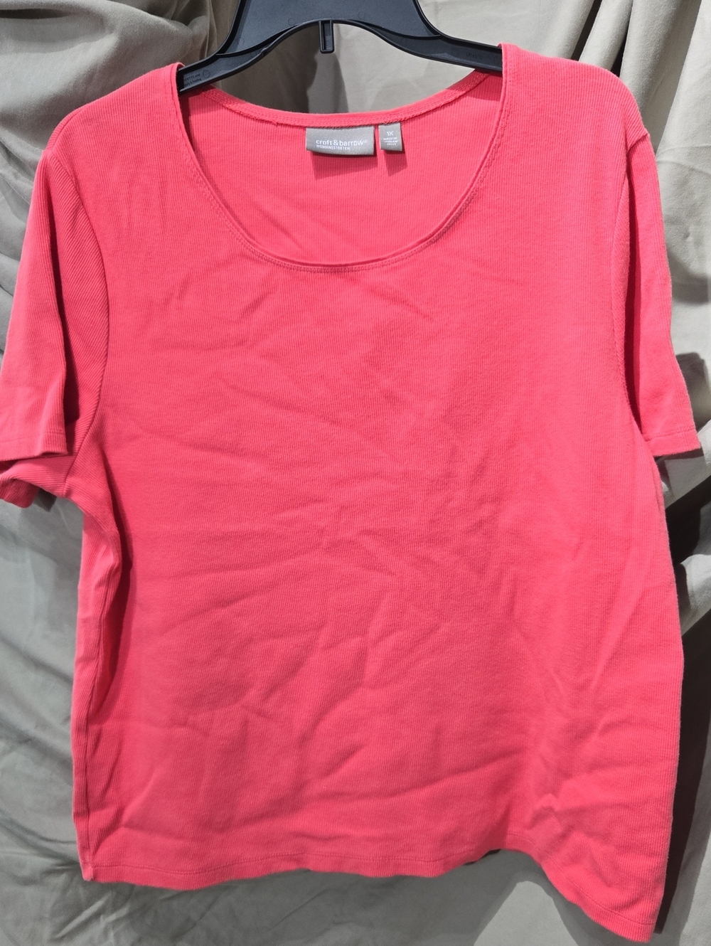 croft & barrow Coral Scoop Neck Short Sleeve Tee